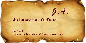 Jelenovics Alfonz névjegykártya